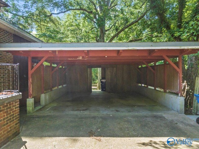 view of car parking featuring a carport