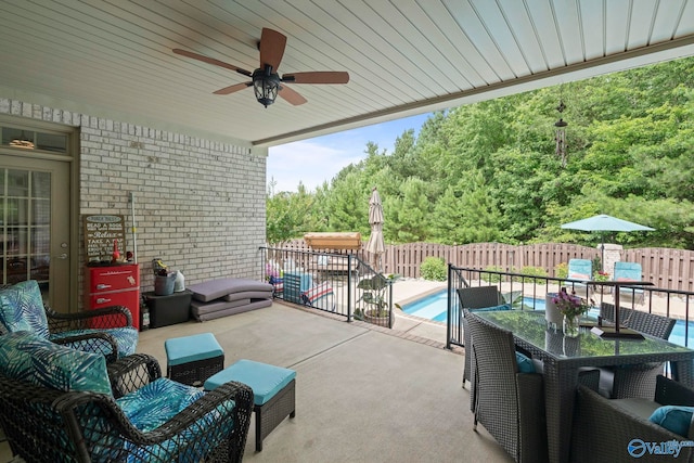 155 Holbrook Dr, Huntsville, AL 35806 - view of patio / terrace with outdoor dining space, ceiling fan, and outdoor lounge area