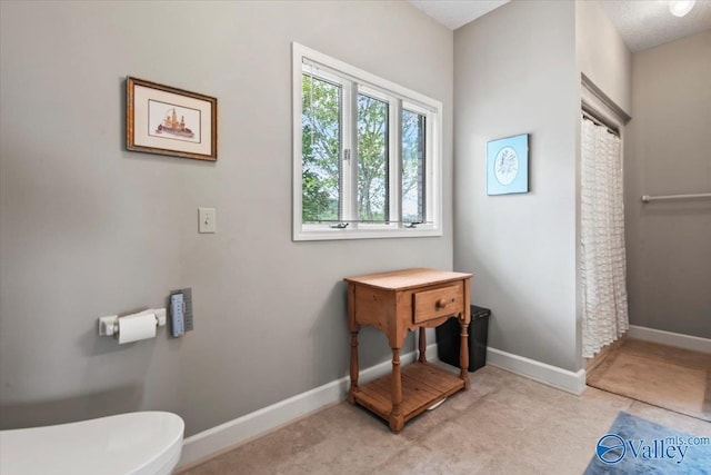 bathroom with toilet and baseboards