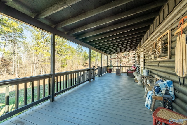 deck featuring a porch