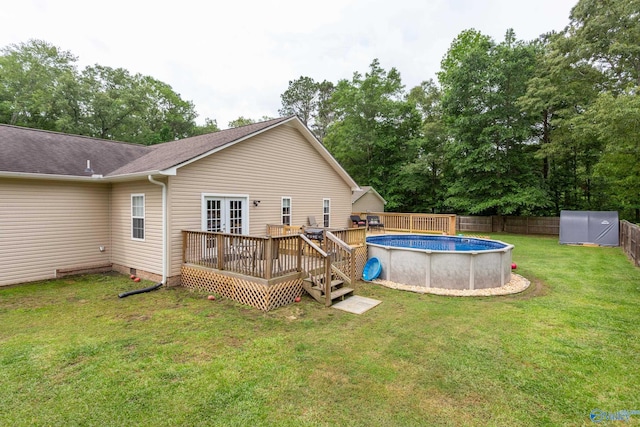 7110 New Bethel Rd, Hokes Bluff, AL 35903 - view of pool with a deck and french doors