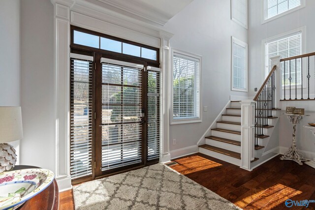 foyer featuring wood-type flooring