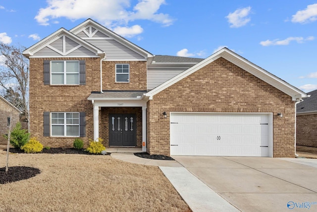 view of front facade with a garage