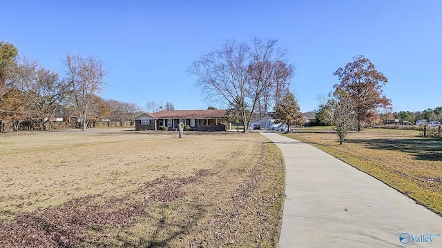 view of single story home