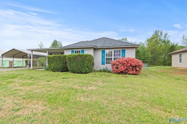 1004 Carter Grove Rd, Hazel Green, AL 35750 - view of front facade with a detached carport and a front lawn