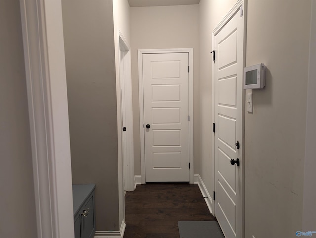 hall featuring dark hardwood / wood-style floors