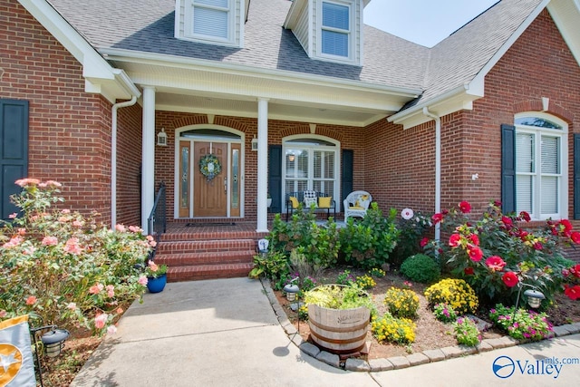 entrance to property with a porch