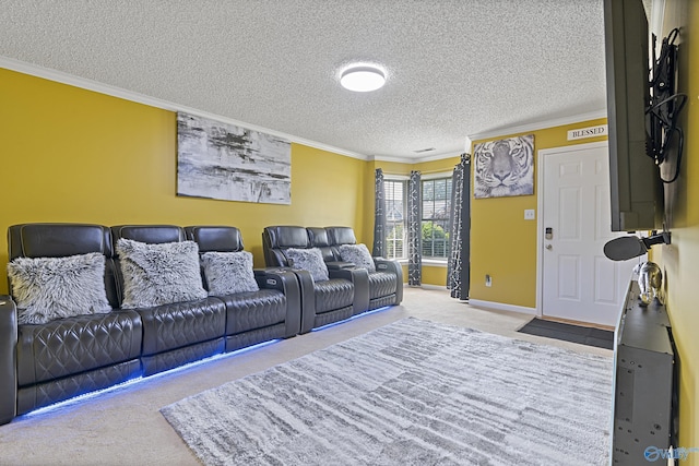 328 Shadow Pointe Dr SW, Decatur, AL 35601 - carpeted cinema with ornamental molding and a textured ceiling