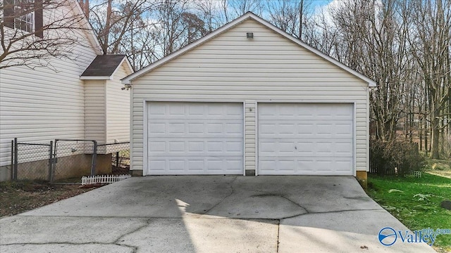 view of garage