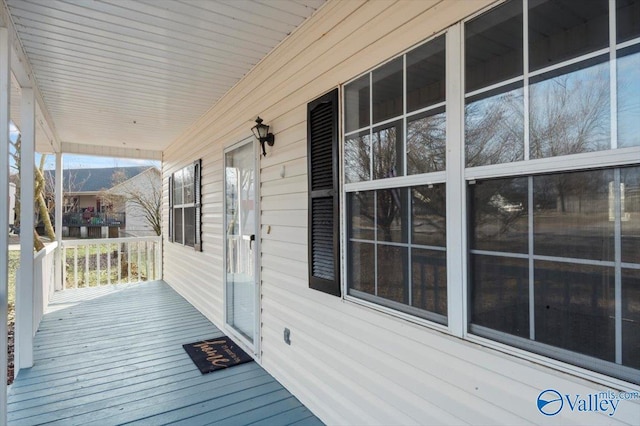 deck with a porch