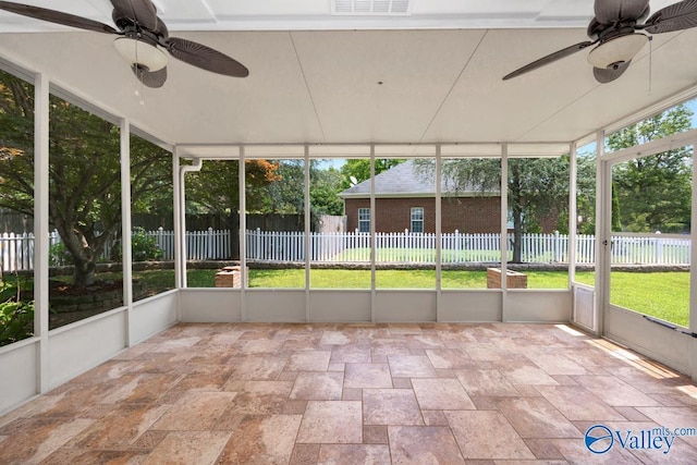 119 Cannes Dr, Brownsboro, AL 35741 - unfurnished sunroom with ceiling fan