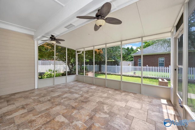 119 Cannes Dr, Brownsboro, AL 35741 - unfurnished sunroom featuring a ceiling fan and healthy amount of natural light
