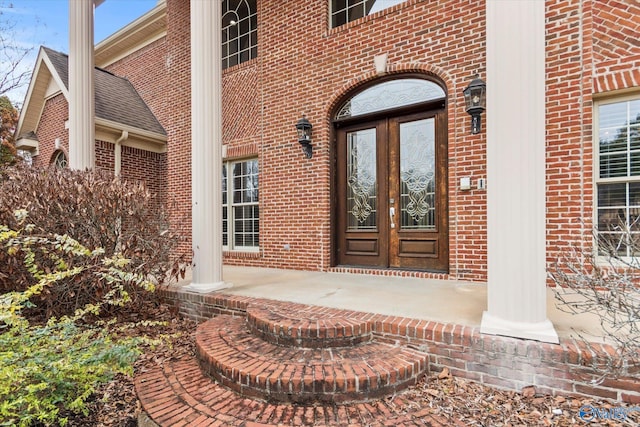 property entrance with french doors