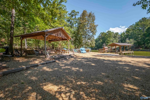 view of yard with a gazebo