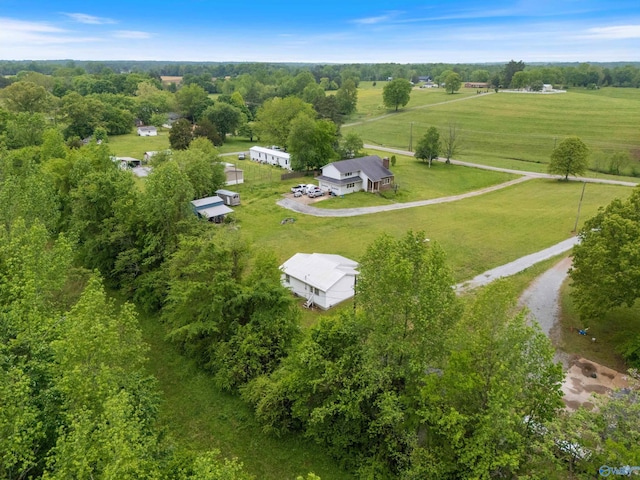 aerial view featuring a rural view