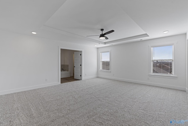 193 Chesire Cove Ln, New Market, AL 35761 - carpeted spare room featuring recessed lighting, baseboards, a raised ceiling, and ceiling fan
