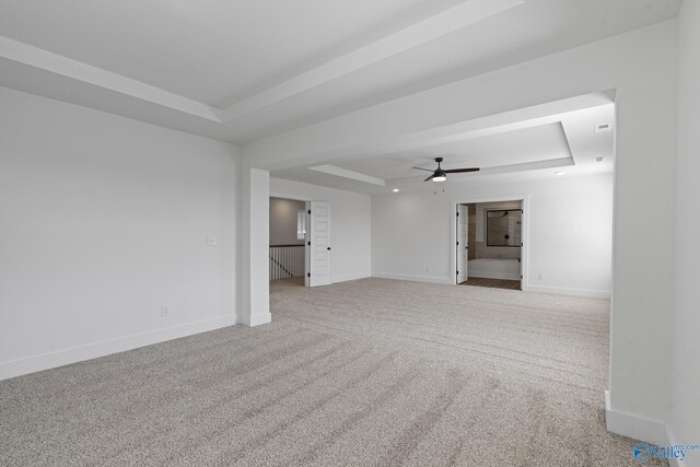 193 Chesire Cove Ln, New Market, AL 35761 - carpeted spare room featuring ceiling fan, a raised ceiling, and baseboards