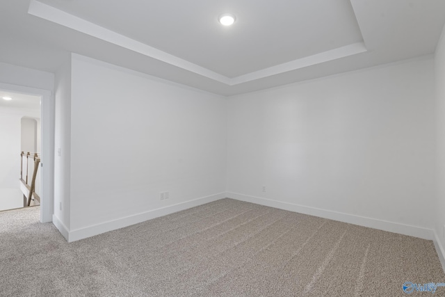 193 Chesire Cove Ln, New Market, AL 35761 - unfurnished room with a tray ceiling, recessed lighting, carpet, and baseboards