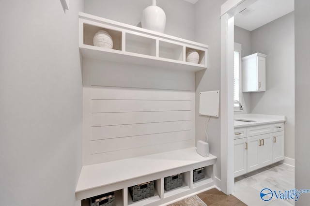 mudroom with sink