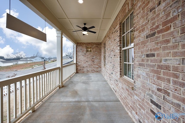 view of patio / terrace featuring ceiling fan