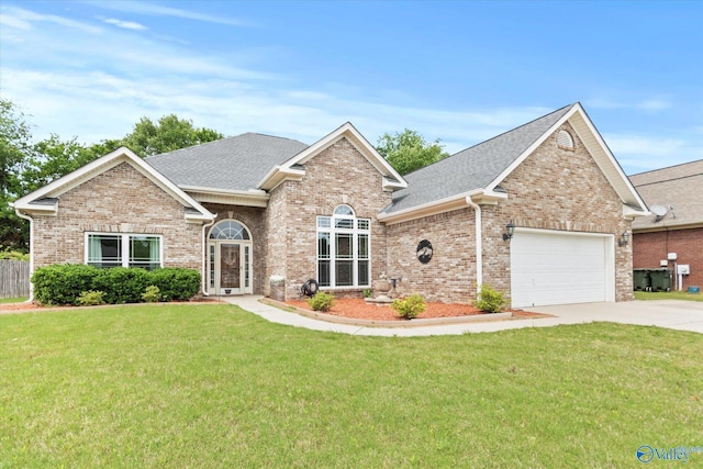 208 Honor Way, Madison, AL 35758 - view of front of property featuring concrete driveway, brick siding, an attached garage, and a front yard