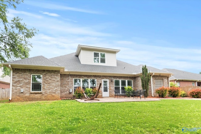 208 Honor Way, Madison, AL 35758 - rear view of property featuring a patio area, brick siding, and a shingled roof