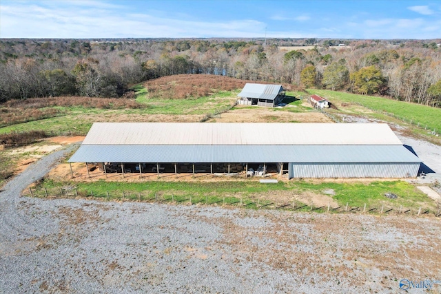 drone / aerial view with a rural view