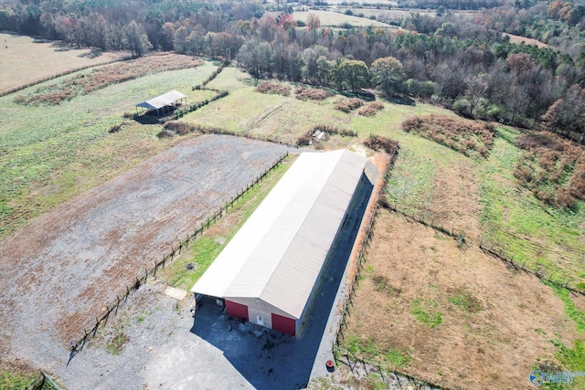 drone / aerial view featuring a rural view