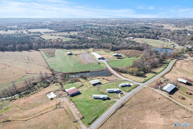 aerial view with a rural view