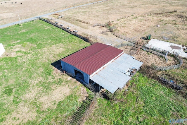 drone / aerial view featuring a rural view