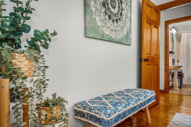 bedroom featuring hardwood / wood-style floors