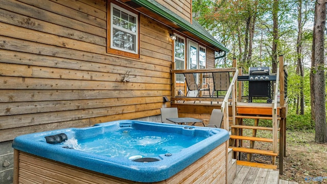 348 Rd 1951, Mentone, AL 35984 - deck featuring a hot tub and a grill