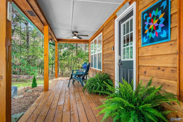 deck with ceiling fan