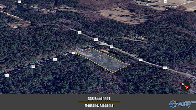 348 Rd 1951, Mentone, AL 35984 - aerial view of property's location with property boundaries highlighted