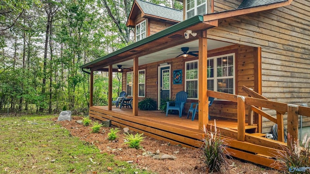 348 Rd 1951, Mentone, AL 35984 - wooden deck with a ceiling fan