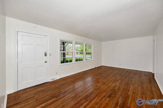 4407 Sparkman Dr NW, Huntsville, AL 35810 - entryway with baseboards, dark wood finished floors, and visible vents