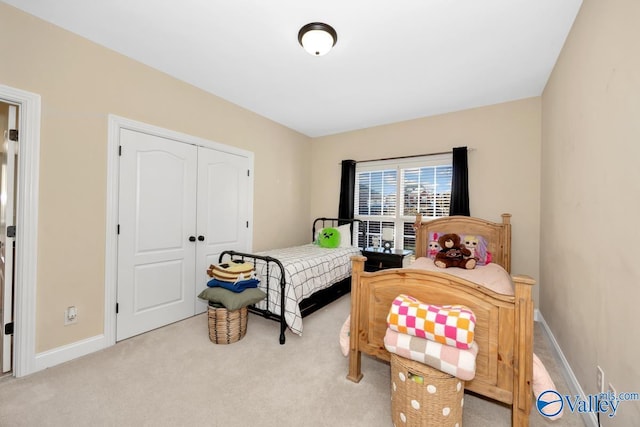 bedroom featuring carpet