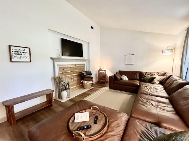 229 Crawford Rd, Scottsboro, AL 35769 - living room featuring visible vents, baseboards, and wood finished floors