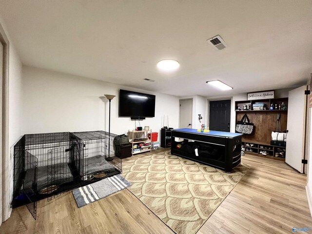 229 Crawford Rd, Scottsboro, AL 35769 - rec room featuring light wood-style flooring and visible vents