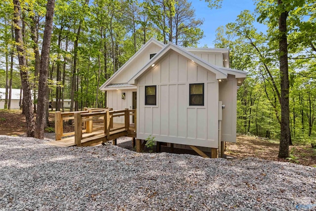 exterior space featuring a wooden deck