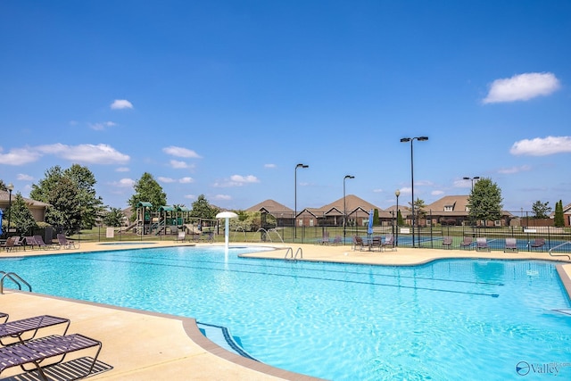 pool featuring fence