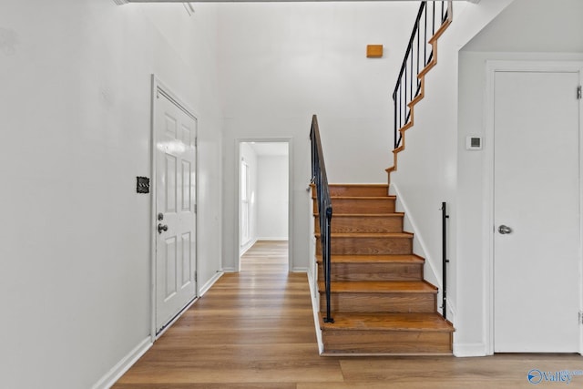 entrance foyer featuring light wood-type flooring