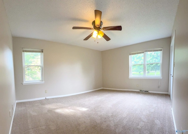 8206 SE Willowbrook Cir Unit B, Huntsville, AL 35802 - spare room with plenty of natural light, carpet, ceiling fan, and a textured ceiling