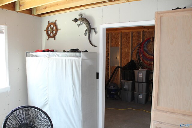 interior space featuring washer / dryer and electric panel