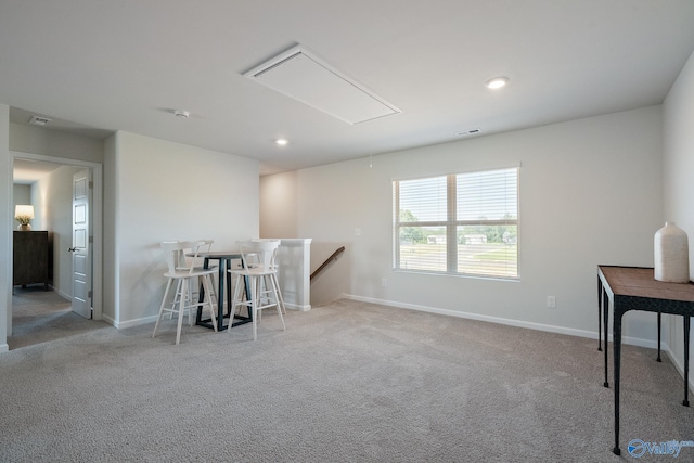 office space with light carpet