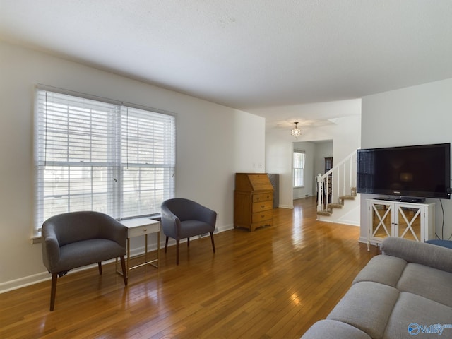 living room featuring hardwood / wood-style floors