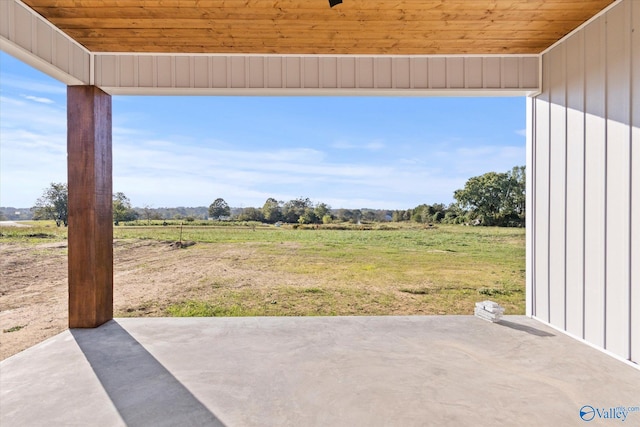 view of patio featuring a rural view