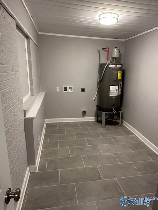 utility room featuring water heater