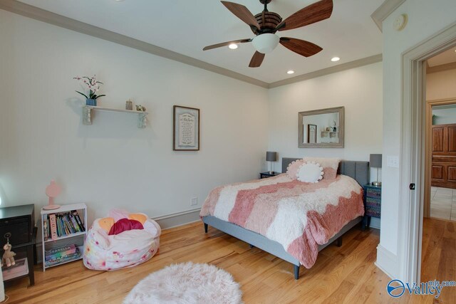 2602 Legacy Preserve Dr, Brownsboro, AL 35741 - bedroom featuring wood finished floors, a ceiling fan, and recessed lighting