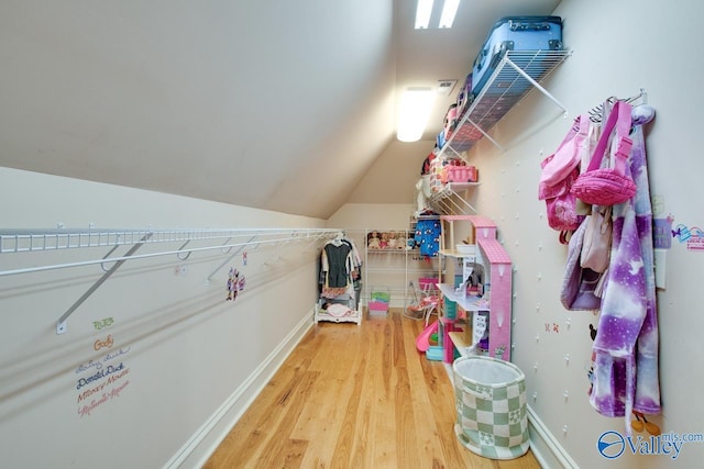 2602 Legacy Preserve Dr, Brownsboro, AL 35741 - walk in closet featuring wood finished floors and vaulted ceiling